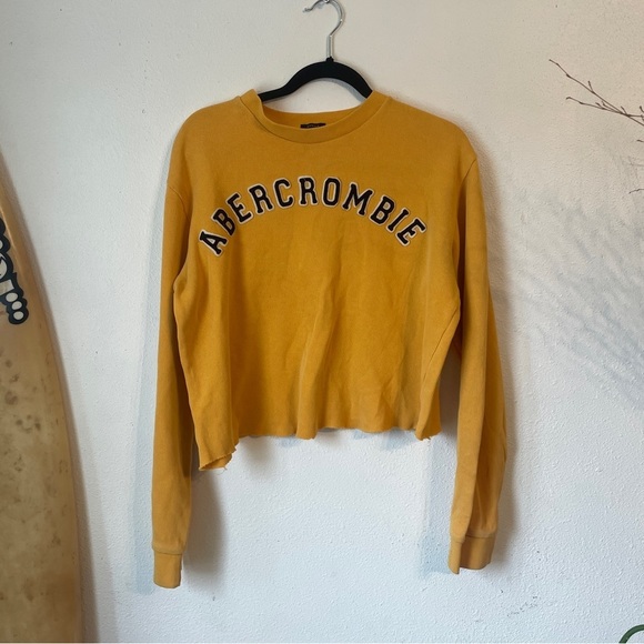 Abercrombie & Fitch Tops - Vintage Y2K abercrombie cropped graphic thermal sweater